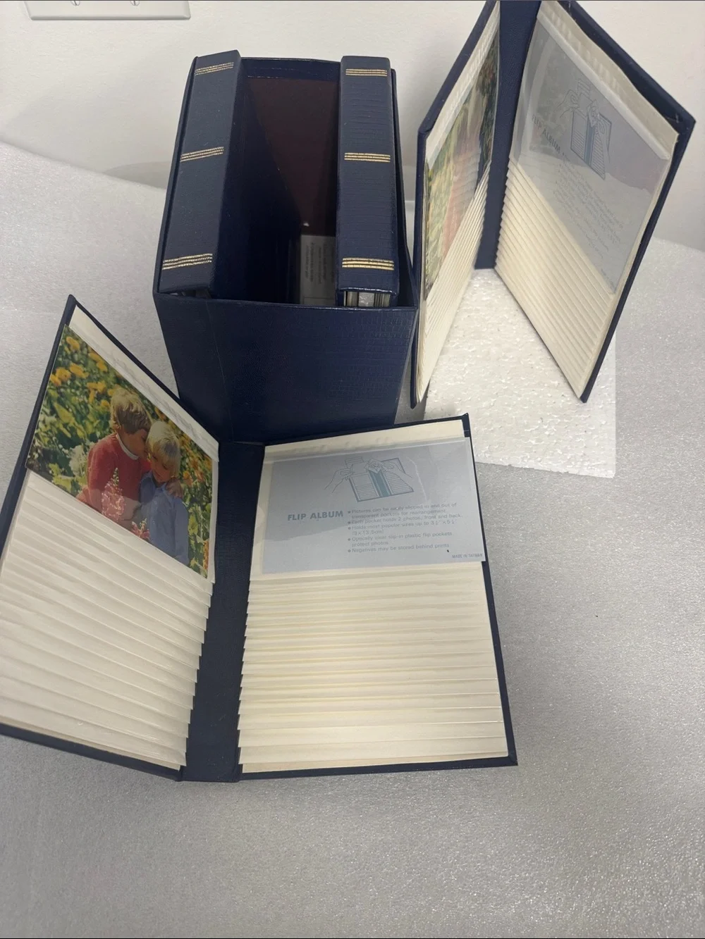 Navy Blue Photo Album Set with Slipcase - 3-Pack